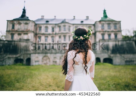 Bride by the old castle