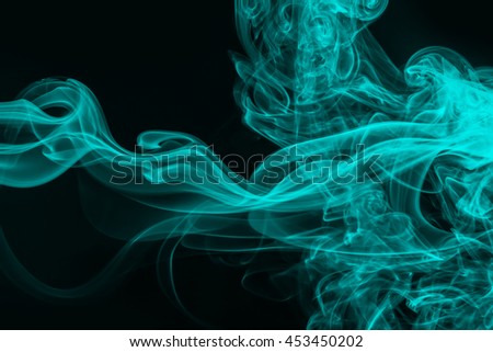 Abstract blue smoke with space as background.