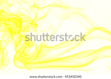 yellow smoke on black background, movement of yellow smoke