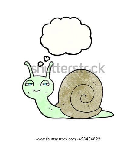 freehand drawn thought bubble textured cartoon cute snail