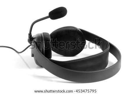 Headset on a white background