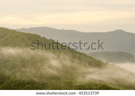 mountains and mist
