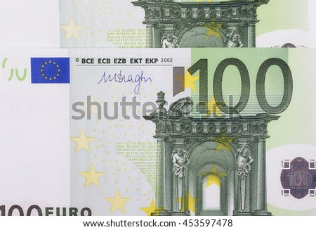  hundred euro banknotes background