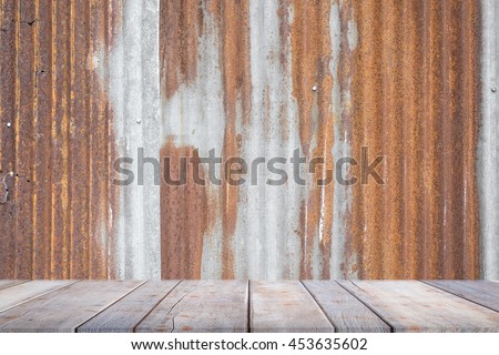 
Stock Photo: Empty brown wooden table and vintage background , can be used for montage or display your products