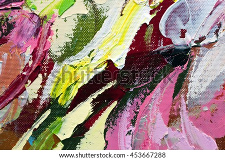 Abstract art background. Oil painting on canvas. Color texture.