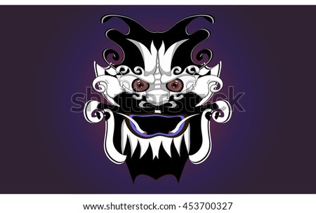 Chinese Dragon mask in vector