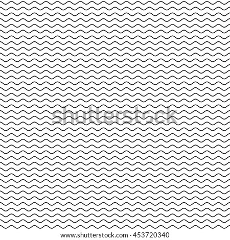 Black wavy line seamless pattern. Waves lines on white background. Ripple texture. Waviness vector illustration in EPS8 format.