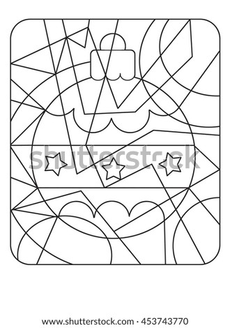 Cartoon bauble - coloring page - isolated - illustration for children