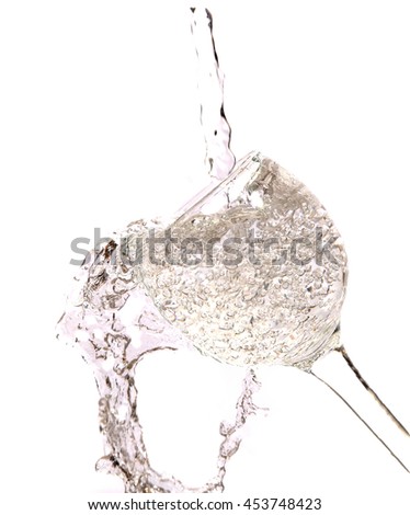 glass of clean clear water on a white background photo for micro-stock