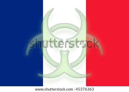 Flag of France, national country symbol illustration health warning alert