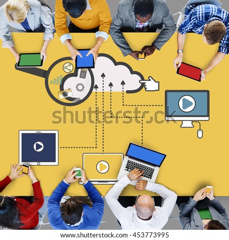 Cloud Storage Connection Devices Technology Concept