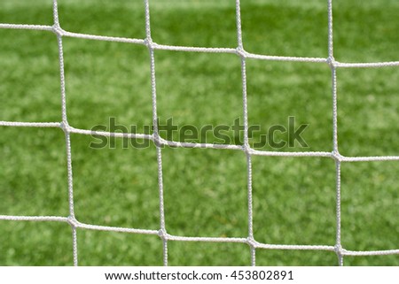 Soccer net mesh strings closeup