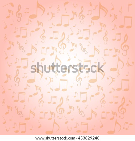 musical symbols, musical notes, treble clef, red background vector