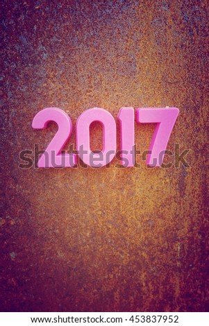 2017 new year. The numbers on the background
