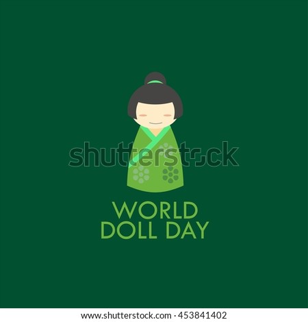 World Doll Day Vector Illustration.Flat Style Design
