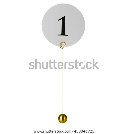 Table number holder on white background Royalty-Free Stock Photo #453846925