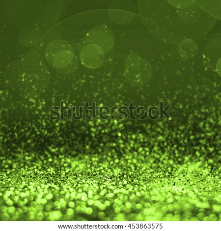 Abstract lime green glitter perspective to blank background,Studio style mock up for adding your product.