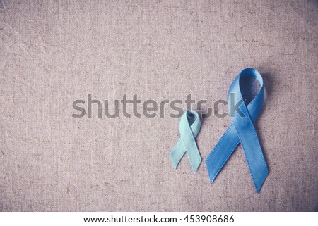 Light blue, sky blue ribbons background, Prostate Cancer Awareness,Achalasia awareness and Adrenocortical carcinoma awareness,Men's health care concept