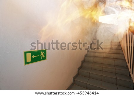 Fire int the building - emergency exit