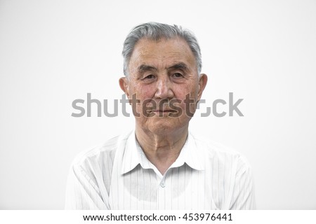 studio portrait of an old man Royalty-Free Stock Photo #453976441