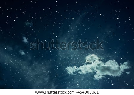 Night sky with stars. Fairy tale space background