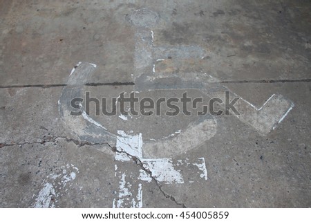 disorder patient wheelchair sign painting on car parking floor