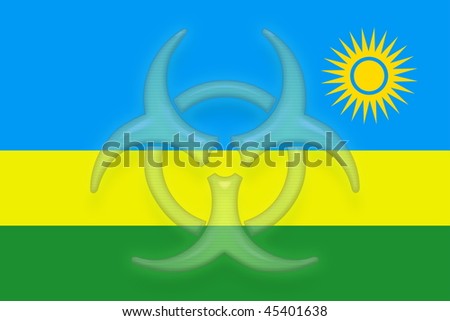 Flag of Rwanda, national country symbol illustration health warning alert