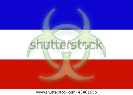 Flag of Serbia and Montenegro, national country symbol illustration health warning alert