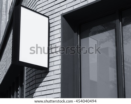 Signboard shop Mock up Square sign display exterior perspective