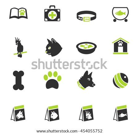 goods for pets web icons for user interface design