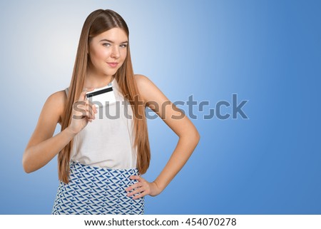 young cool woman with credit card
