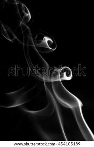 White smoke photo on black background  v11