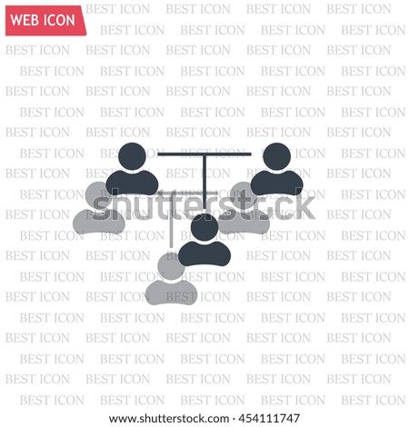 Three people connected in a network - symbol for download. Vector icons for video, mobile apps, Web sites and print projects.