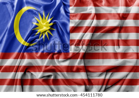 Ruffled waving Malaysia flag