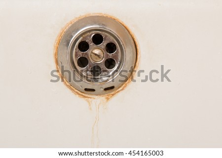 rusty drain in the bathroom Royalty-Free Stock Photo #454165003