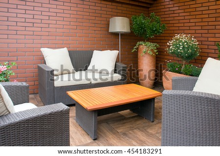 Picture of outdoor furniture in the garden