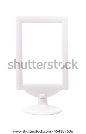 plastic white picture frame isolated