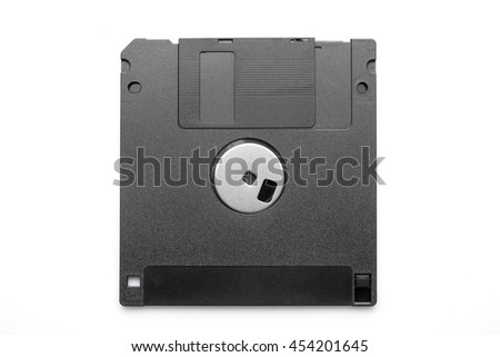 Floppy disk or diskette on white background.