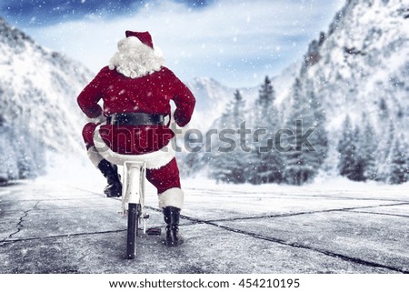 snow and winter time and santa claus 
