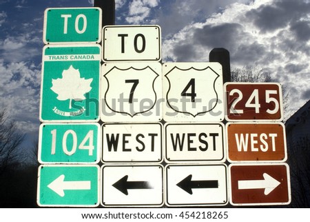 Road signs, Antigonish, Nova Scotia, Canada