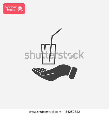 Drink sign. Save or protect symbol by hands.