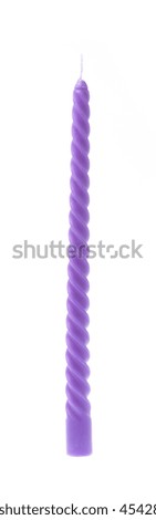 purple candles isolated on white background
