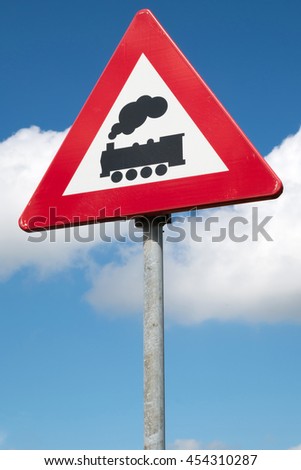 Level Crossing With Barrier Or Gate Ahead Road Sign Stock Photos And Images Avopix Com