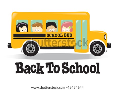 Back To School bus w/ kids