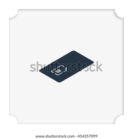 Isometric sim card case illustration.