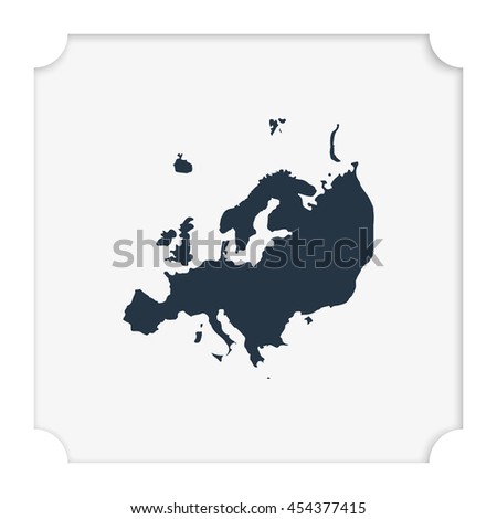 Detailed map of Europe. Flat icon.