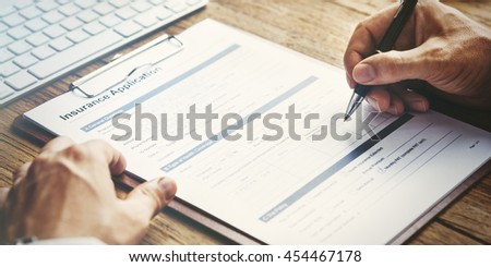 Insurance Application Accident Assurance Policy Concept Royalty-Free Stock Photo #454467178