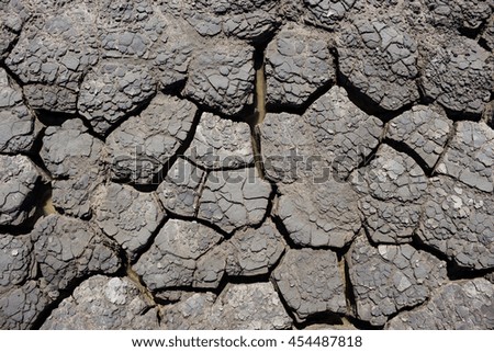 Crack ground drought area background.