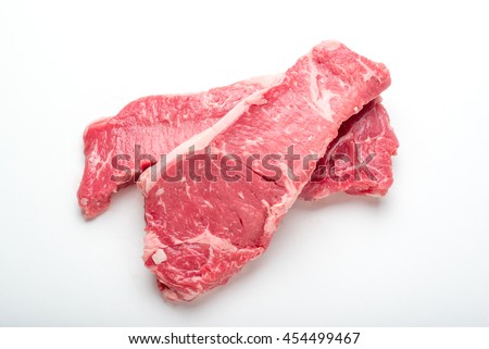 raw new york strip steak Royalty-Free Stock Photo #454499467