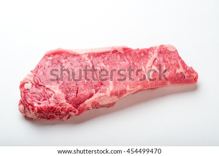 raw new york strip steak Royalty-Free Stock Photo #454499470